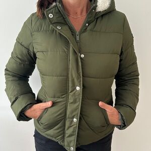 Hollister Dark Green Puffer Jacket